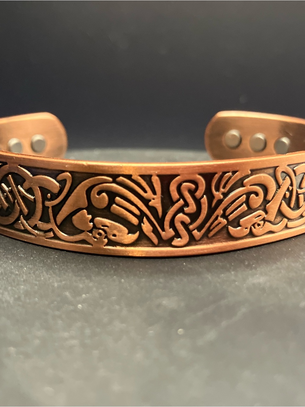 Copper Celtic Pattern Magnetic Therapy Cuff Bracelet - Men's Copper Bracelet